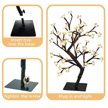 Load image into Gallery viewer, PEIDUO 17.5” Lighted Cherry Blossom Tree 48 Warm White Lights Plug in Adapter Light up Bonsai Tree for Christmas Indoor Home Bedroom Office Living Room Tabletop Tree Night Light Artificial Plants