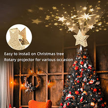 Load image into Gallery viewer, Christmas Tree Topper Lighted Star, Projector Christmas Tree Topper Christmas Decorations, 3D Hollow Sparkling Star Lighted Tree Topper for Christmas Tree Decorations