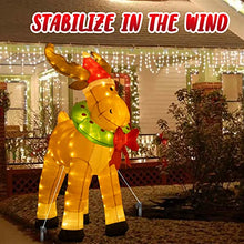 Load image into Gallery viewer, PEIDUO Inflatable Reindeer Christmas Yard Decorations, Christmas Inflatables Outdoor 6Ft Reindeer, Inflatable Christmas Reindeer with Stakes Ropes