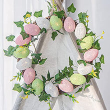 Load image into Gallery viewer, EAMBRITE Easter Egg Wreath 13” 16LT Spring Wreath with Timer Function Battery Operated for Front Door Window Wall