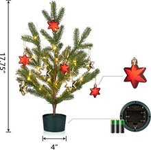 Load image into Gallery viewer, Spring Decor,Vanthylit LED 1.5FT Pine Tree with 36 Warm White Lights and 8 Stars Pendant Christmas Tree for Spring Summer and Home Decoration