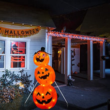 Load image into Gallery viewer, Eambrite Halloween Light up Inflatable Pumpkins with Orange Leds Mains Powered Blow up Halloween Outdoor Decorations Waterproof for Front Door Garden Yard Lawn Party Decor …