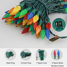 Load image into Gallery viewer, EAMBRITE C6 Strawberry Christmas String Lights 31ft 100 LEDs Multi Color Faceted String Lights for Patio Christmas Tree Garden Yard, UL certificates