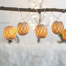 Load image into Gallery viewer, Eambrite LED Batteriebetrieben Innen Lichterkette, Lichterkette Rattan Ball für Weihnachten Hochzeit 1,65M,Lichterkette Boho Warmweiß Party Deko