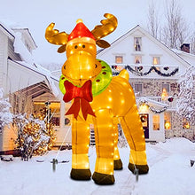 Load image into Gallery viewer, PEIDUO Inflatable Reindeer Christmas Yard Decorations, Christmas Inflatables Outdoor 6Ft Reindeer, Inflatable Christmas Reindeer with Stakes Ropes