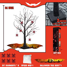 Load image into Gallery viewer, Vanthylit Halloween Spooky Tree Glittered with 24LED Red Lights Black Halloween Tree and Metal Spider Accessories Battery Powered for Halloween Decorations Indoor