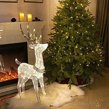 Load image into Gallery viewer, EAMBRITE Christmas Reindeer Light up Deer Deocrations Mains Powered LED Twinkling Reindeer for Home and Garden - Large 1.2m, Warm White