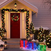 Load image into Gallery viewer, Christmas Decorations, Vanthylit 3PK Christmas Lighted Gift Boxes with Red Blue and Green Glittering Present Boxes with 48LED for Indoor Outdoor Use