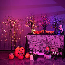 Load image into Gallery viewer, Vanthylit Halloween Spooky Tree Glittered with 24LED Red Lights Black Halloween Tree and Metal Spider Accessories Battery Powered for Halloween Decorations Indoor