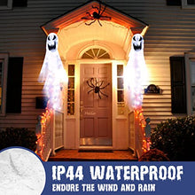 Load image into Gallery viewer, Set of 2 - EAMBRITE Halloween Ghost Windsock Light Hanging Halloween Flag with 80 Cool White Lights Halloween Decorations for Yard Party Garden Outdoor Decor