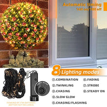 Load image into Gallery viewer, EAMBRITE Christmas Lights 84LT Bush Net Lights Diamond Shape LEDs 8 Modes Timer Waterproof Battery Powered for Yard Bushes Indoor Outdoor Decorations (Warm White)