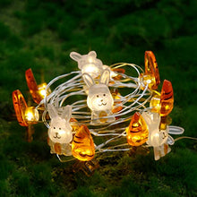 Load image into Gallery viewer, PEIDUO Easter Decoration Lights, 10FT 60LT/pc Battery Operated Set of 2 Easter String Lights with Timer for Patio Yard Fireplace Party Easter and Spring Decor