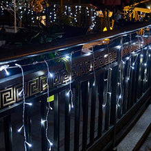 Load image into Gallery viewer, EAMBRITE 31FT 320 LED Icicle Fairy Lights Cool White LED Light Curtain String Lights for Home Christmas Wedding Facades