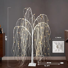 Load image into Gallery viewer, PEIDUO LED 4FT White Willow Tree 180 Warm White Lights Plug in Adapter Prelit Tree Branches for Christmas Indoor Outdoor Home Holiday Wedding Party Garden Décor