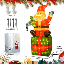 Load image into Gallery viewer, PEIDUO 6 Foot Christmas Inflatable Santa Claus, Light up Santa with Gift Box, Large Blow up Yard Decorations with 180 Built-in LED for Outdoor Holiday Yard Lawn Home Family Decor