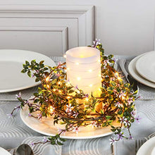 Load image into Gallery viewer, Vanthylit Spring Decor, 5.2FT Pre-lit Greenery Garland Lights with 30 LED Warm White Battery Operated Fairy Light and Timer for Indoor Outdoor