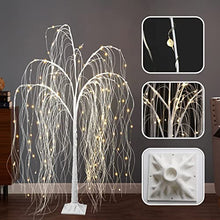 Load image into Gallery viewer, PEIDUO LED 4FT White Willow Tree 180 Warm White Lights Plug in Adapter Prelit Tree Branches for Christmas Indoor Outdoor Home Holiday Wedding Party Garden Décor