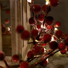 Load image into Gallery viewer, Vanthylit 6FT Red Berry Garland Lights Battery Operated Christmas Garlands for Holiday Indoor Outdoor Decorations