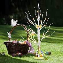 Load image into Gallery viewer, EAMBRITE Tabletop Tree Spring Decor, Easter Tree with Timer Battery Powered, White Birch Tree Rustic Farmhouse Centerpiece Table Artificial Twig Tree Decorations for Home Party Indoor (2 FT/24 LED)