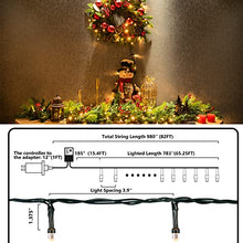 Load image into Gallery viewer, PABIPABI Christmas Tree Lights Warm White, 200 Led Christmas Lights Outdoor, 66ft Waterproof Christmas String Lights Plug in with 8 Modes