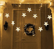 Load image into Gallery viewer, Eambrite Star Curtain String Lights with Twinkle Lights Warm White Window Fairy Lights with Waterproof Transformer Christmas Star Decoration Lights for Indoor and Outdoor Decoration