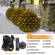 Load image into Gallery viewer, EAMBRITE Christmas Lights 128LT Bush Net Lights Diamond Shape LEDs 8 Modes Timer Waterproof Battery Powered for Yard Bushes Indoor Outdoor Decorations (Warm White)