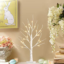 Load image into Gallery viewer, KELANCHY LED Birch Tree 2FT with Timer for Easter Day Decor, Easter Tree Centerpiece Table Decorations,Money Tree Tabletop Bonsai Tree Lights,Battery Operated Artificial Tree with Lights (Warm White)