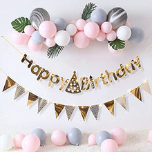 Load image into Gallery viewer, DELICHTER Rosa Gold Happy Birthday Girlande und LED Lichtkette mit Battriebetrieben Geburtstag Deko für Mädchen und Jungen