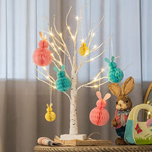 Load image into Gallery viewer, Eambrite 6PCS Easter Hanging Decorations Spring Honeycomb Paper Ball Easter Bunny Decorations, Easter Tree Decorations Hanging Paper Ornaments for Home Party (Pink, Blue, Yellow)