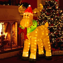 Load image into Gallery viewer, EAMBRITE 6 FT Christmas Inflatable Reindeer with 220LED Warm White Lights, Blow Up Reindeer Outdoor Christmas Decorations for Yard, Garden, Lawn, Party