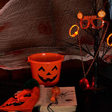 Load image into Gallery viewer, EAMBRITE 7 PCS Kids Halloween Ice bucket Set, Trick & Treat Bucket with Led Halloween Pumpkin Glasses Pumpkin Hat Wristband and Pumpkin Cane, Halloween Play Set for Toddler Boys & Girls