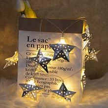 Load image into Gallery viewer, EAMBRITE Metal Star String Lights 10 LED Warm White Fairy Lights Battery Operated Indoor Decoration for Easter Birthday Wedding Window Desk Mantelpiece Party Kids' Room Bedroom