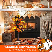Load image into Gallery viewer, EAMBRITE Fall Tree 24 Inch Maple Tree with 24 LED Timer Battery Operated Autumn Tabletop Tree for Fall Thanksgiving Harvest Wedding Home Halloween Decorations