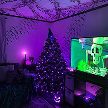 Load image into Gallery viewer, Vanthylit Halloween Lights Outdoor, 82FT 200 LED Halloween String Lights with Music, Waterproof Purple Lights Plug in Motion Sensor for Halloween Decorations