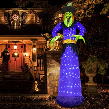 Load image into Gallery viewer, Vanthylit 10FT Halloween Inflatable Witch Outdoor Decoration Light with 220LT Build-in Cool White LED Lights, Blow Up Witch for Halloween Decorations Outdoor Yard Garden Lawn