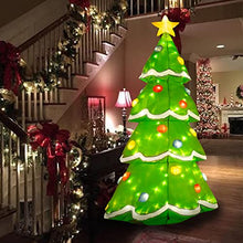 Load image into Gallery viewer, PEIDUO 7Ft Inflatable Christmas Yard Decorations, Christmas Inflatables Outdoor Decorations Waterproof, Inflatable Christmas Tree with Stakes Ropes