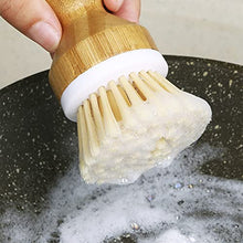 Load image into Gallery viewer, EAMBRITE Scrub Brushes Bamboo Dish Brush Wooden Cleaning Scrubbers Set for Pots Pans Kitchen Sink Vegetables Washing, Set of 3