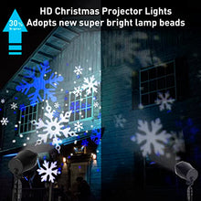 Load image into Gallery viewer, White Blue Snowflake Projector Lights, LED Rotating Projector Light for Birthday, Wedding, Theme Party, Garden, Home Winter Decor