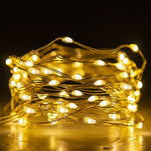 Load image into Gallery viewer, EAMBRITE LED Fairy Lights Battery Operated with 8 Modes 50 LEDs String Lights Silver Wire Light Waterproof for Outdoor Garden Decor, Indoor Wedding Party Bedroom Decorations (5m/16ft, Warm White)