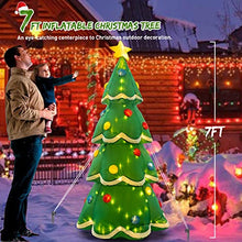 Load image into Gallery viewer, EAMBRITE 7 FT Christmas Inflatable Tree with 200LED Warm White Lights, Blow Up Tree Outdoor Christmas Decorations for Yard, Garden, Lawn, Party