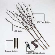 Load image into Gallery viewer, EAMBRITE Lighted Fluffy Willow Branches 33IN 90LT Brown Branch Lights with Pip Rice Berry Plug in for Holiday Party Wedding Home Decoration Indoor Outdoor Use (Vase Excluded)