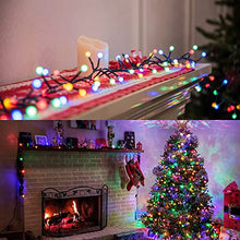 Load image into Gallery viewer, PABIPABI Cluster String Lights 200LT Connectable 29.25FT 9 Modes Christmas Firecracker Fairy Lights Fuzzy Ball Waterproof Indoor & Outdoor for Window Fence Garden Wedding Party Plug in (Multicolor)