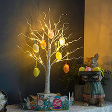 Load image into Gallery viewer, Vanthylit Easter Decorations, LED Easter Tree Lights with Timer, Lighted Birch Tree with Eggs Battery Powered, 2FT Easter Centerpiece Decoration Tabletop Tree Light, Easter Decorations for The Home