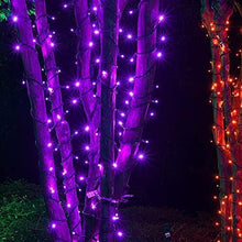 Load image into Gallery viewer, Vanthylit Halloween Lights Outdoor, 82FT 200 LED Halloween String Lights with Music, Waterproof Purple Lights Plug in Motion Sensor for Halloween Decorations