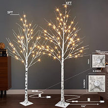 Load image into Gallery viewer, PEIDUO Christmas Birch Tree Combo Kit, 5 Feet and 6 Feet, Pack of 2,Perfect for Indoor Outdoor Decor Garden Wedding Party Bedroom Decoration 5FT 6FT Branch Tree