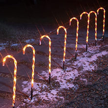 Load image into Gallery viewer, DELICHTER LED 8er Zuckerstangen Lichterketten Rot-Weiß Warm Weiß Lichter mit 8 Modi, Strombetrieben Weihnachtsbeleuchtung Deko für Außen und Innen Garten Weihnachten(44CM)