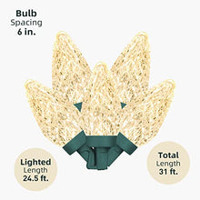 Load image into Gallery viewer, PABIPABI C9 Outdoor Christmas Lights 2 Pack 31ft 50 LED,String Lights Connectable Commercial Grade Outdoor Indoor Xmas Decorative Light Strand for Christmas Trees Garden Patio Parties Decor Warm White