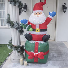 Load image into Gallery viewer, DELICHTER Weihnachtsdeko 180CM Aufblasbar Weihnachtsmann Beleuchtet Weihnachten Geschenk Deko für Innen, außen, Hof, Garten, Freien