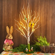 Load image into Gallery viewer, DELICHTER Lichterbaum mit Ostern deko, Birke Baum mit 24 Warmweiß LEDs, Batteriebetrieben, Lichterdekozweige für Frühling Zuhause Party Geburtstag Hochzeit Innendeko Kinder (60 cm/24 LEDs)