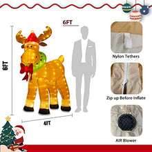 Load image into Gallery viewer, Vanthylit Christmas Inflatables, 6FT Reindeer Inflatable Christmas Yard Decorations with 220LED Warm White Blow up Outdoor Decoration for Yard Holiday Indoor and Garden Use